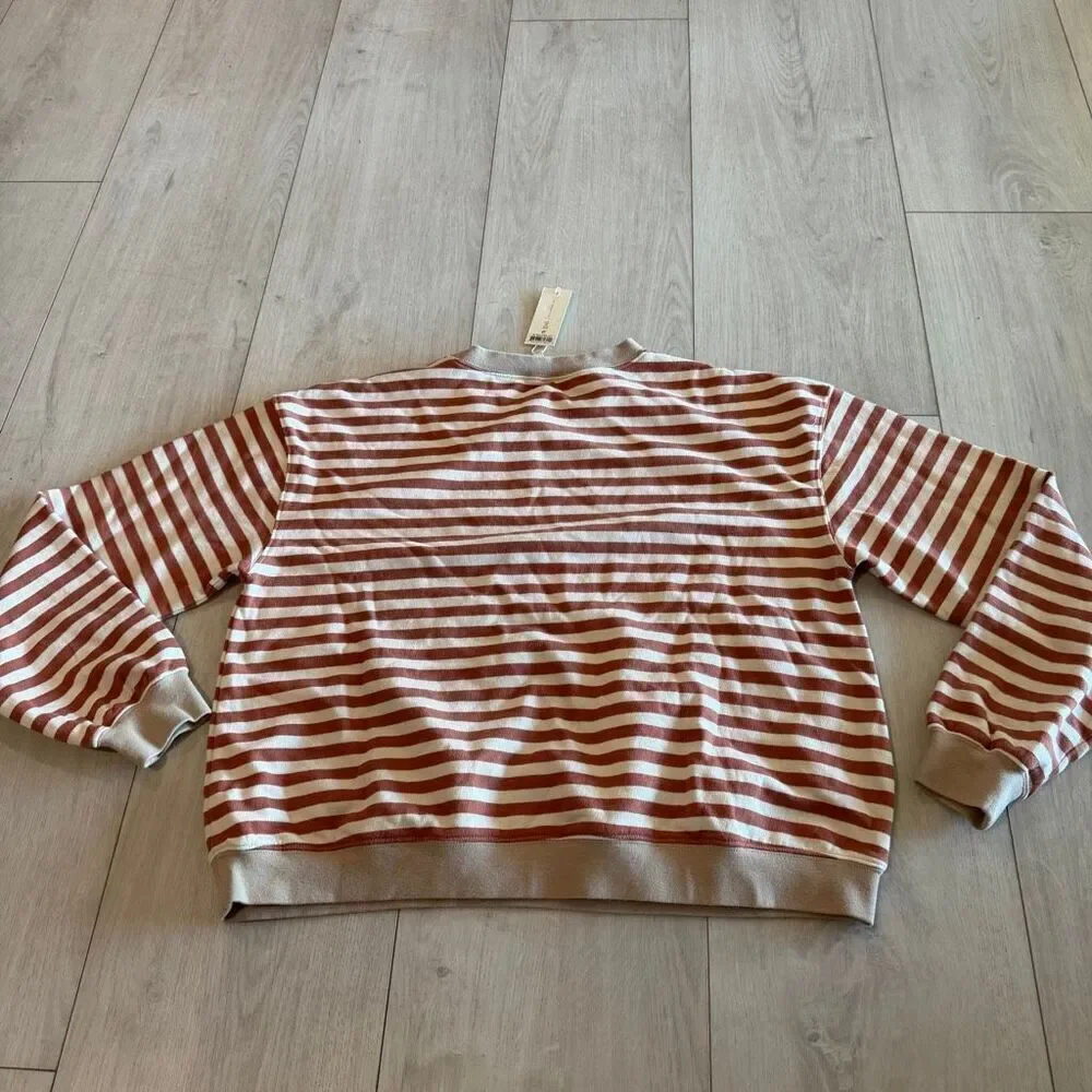 Rylee + Cru OVERSIZED CREW || POPPY STRIPE size 14